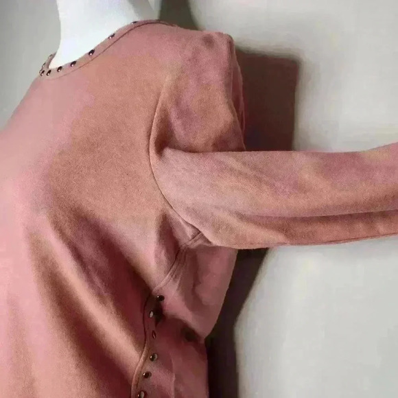 d&Co. Denim + Company pink long sleeve studded top size XXS - Picture 5 of 7